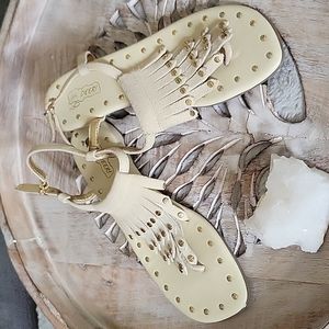 Oh...DEER Fringed Studded Sandals